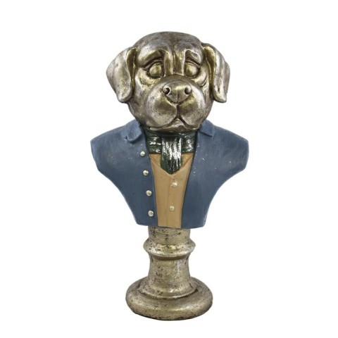 BUSTO CANE BLU ARGENTO H38 CM